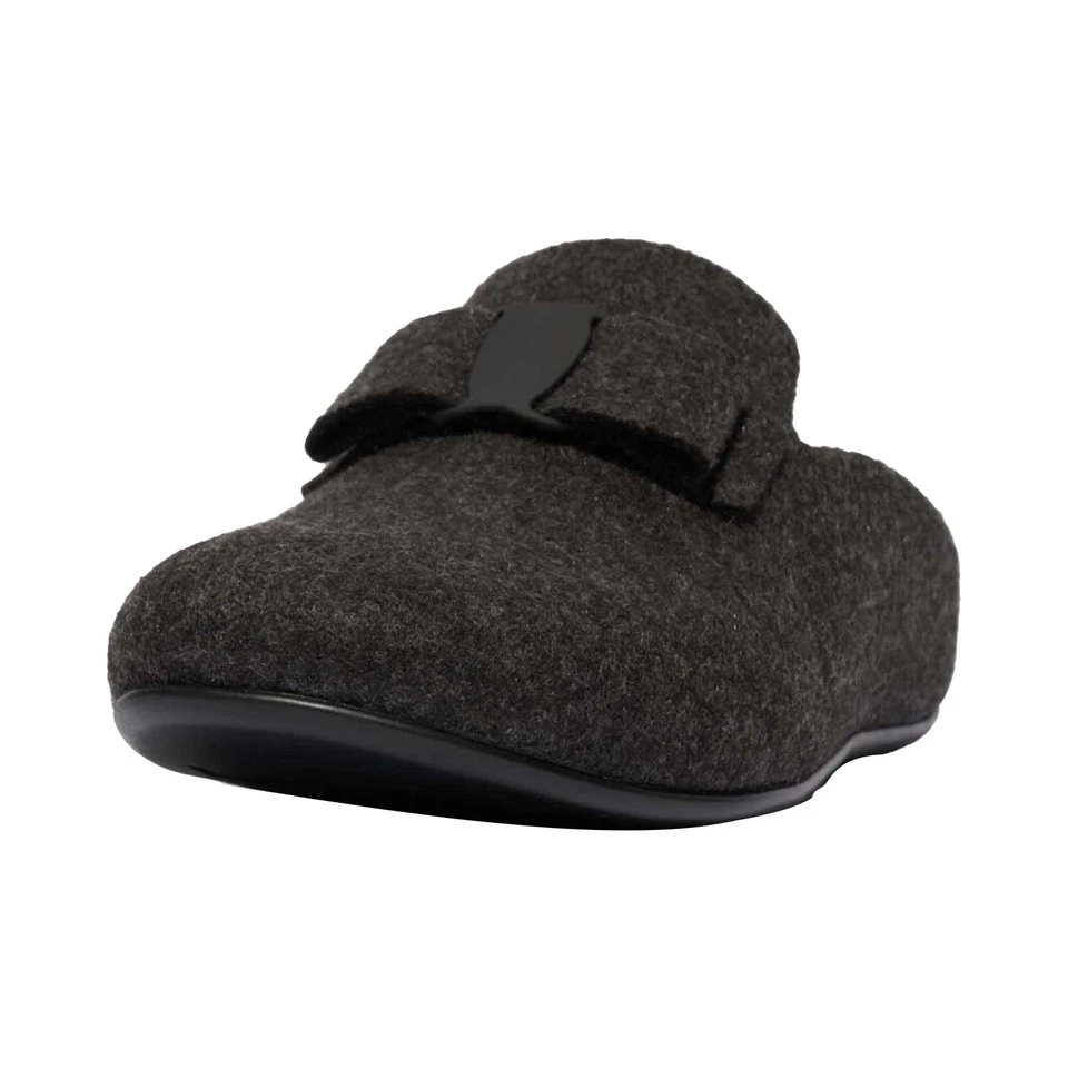 Fit Flop Womens/Ladies Chrissie II Haus E01 Bow Felt Slippers (GT2847) - Image 2 of 4