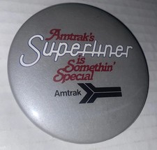 Amtrak Button Superliner Is Somethin Special Railroad RR Train Pin Logo VTG