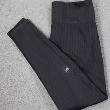 Fabletics Womens Black Ribbed Seamless High Waisted Activewear Leggings Small