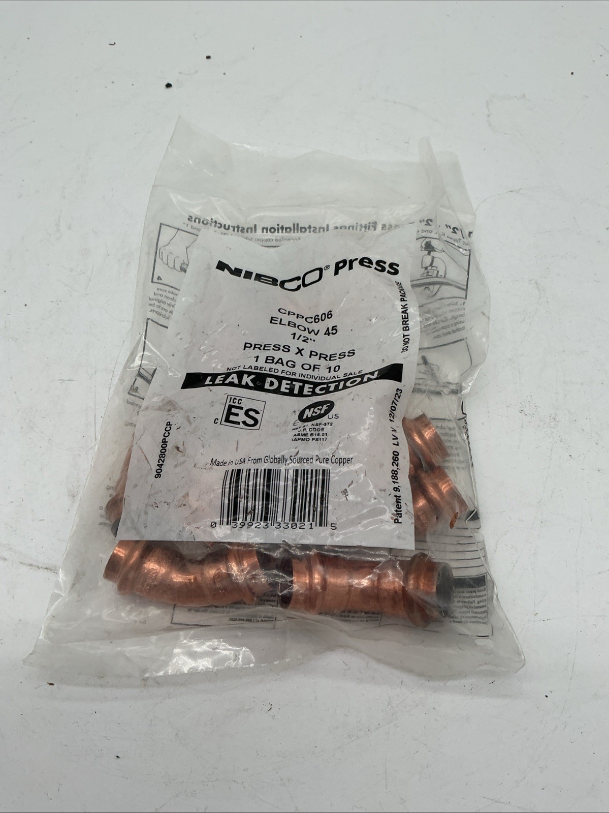 NIBCO® Press 1/2” Copper Elbows  (Bag of 10)