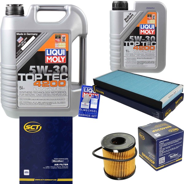 Inspektionskit Filter Liqui Moly ÖL 6L 5W-30 FüR Peugeot 807 E 2.0 Hdi 2.2-image
