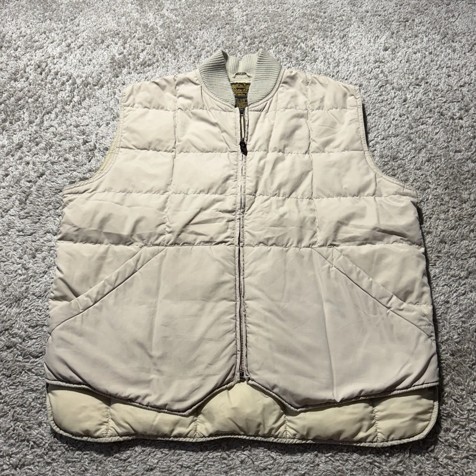 Vintage 1990s Eddie Bauer Goose Down Vest Quilted Rare Large Skyliner Full Zip
