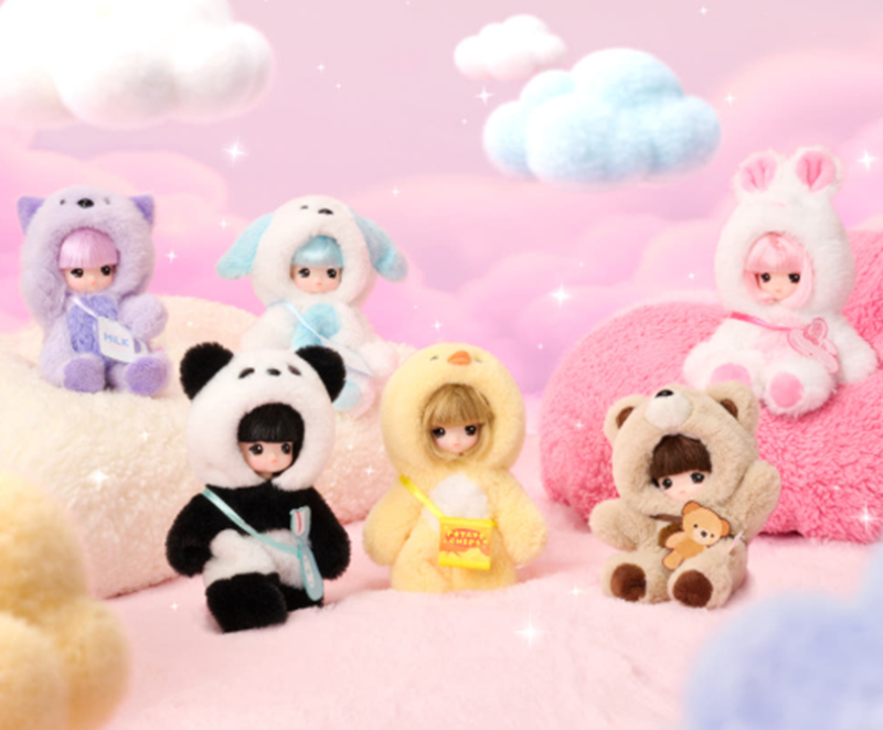 Mimi World Little Mimi Plush Keychain Doll Random Animal Pajama