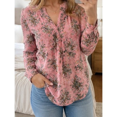 Veronica Beard Lowell Printed V-Neck Blouse