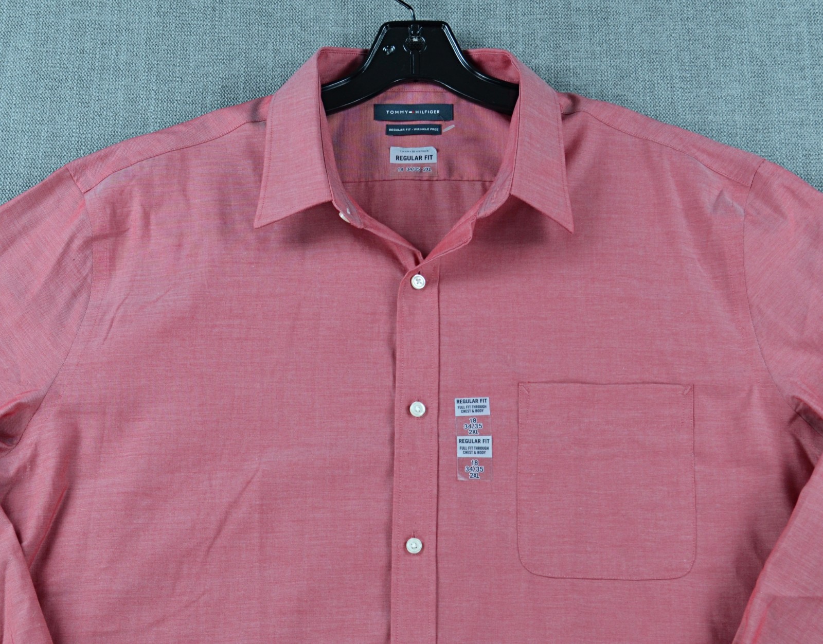 Tommy Hilfiger Dress Shirt Men's 2XL 18 34/35 Regular Fit Long Sleeve NWT thumbnail 2