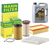 Inspektionspaket Mann-Filter Filtersatz Liqui Moly 5W-40 FüR VW Golf VII