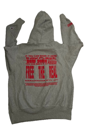 Vintage Champion Reverse Weave Hoodie All Over Print Sweatshirt Medium Kangaroo - Image 1