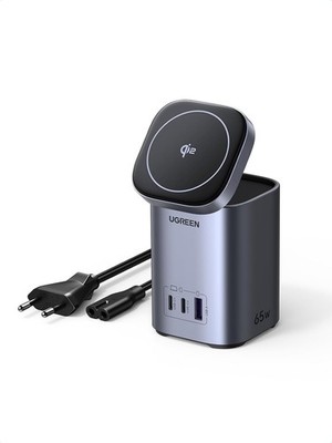 USB C Ladegerät 65W GaN Netzteil mit Qi2 Wireless Charger für MacBook, iPhone