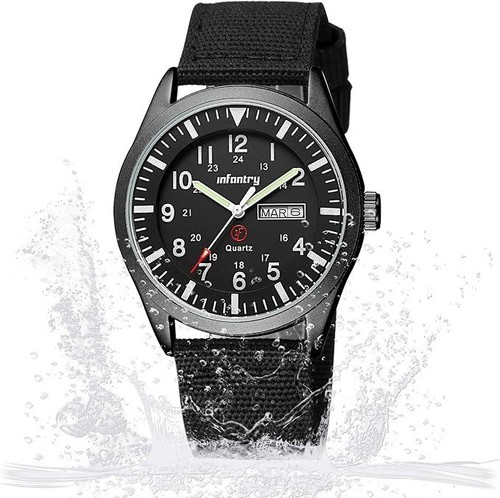 Infanterie Militäruhren für Herren, Herren Feld Armbanduhr für taktische Outdoor - Bild 7 von 7