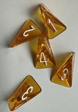 (5) Dice Lab Dice d4 Skew Die - amber yellow New fair odds