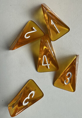 5) Dice Lab Dice d4 Skew Die - amber yellow New fair odds | eBay