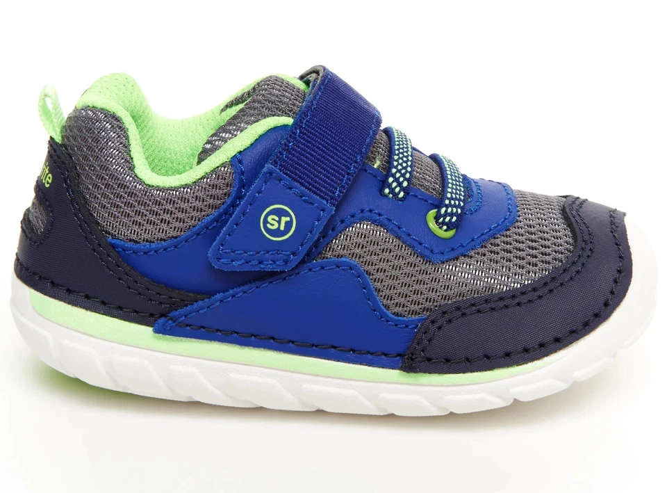 Zapatos Stride Rite Azul Marino/Lima Movimiento Suave Talla 3M Estilo Sm Rhett Foto 2 de 4