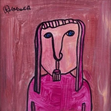 Kjell Hobjer, listed Swedish artist. Oil on panel. Abstract/naïve style. 2003