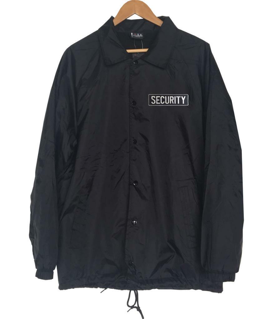 NEW WATERPROOF LINED WINDBREAKER NYLON COACHES EMBROIDERY SECURITY