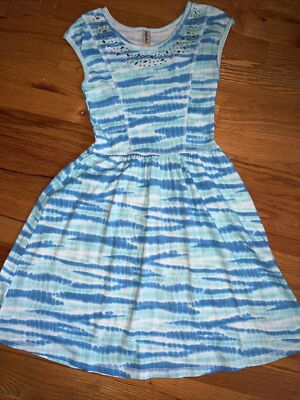 Mignone Girls Sleeveless Dress - Aqua - Size: 10