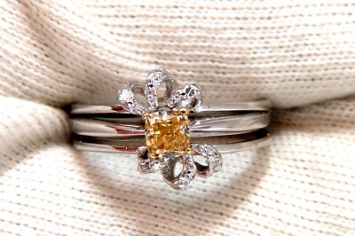 0,58ct natürlicher ausgefallener gelber Diamant Ring 14 Karat **