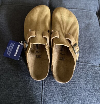 Birkenstock Boston Suede Embossed Cork Brown EU 40 US 9-9.5/7-7.5 Men Or Women Boston Suede Leather Embossed in Color Corduroy Cork Brown  main image 3