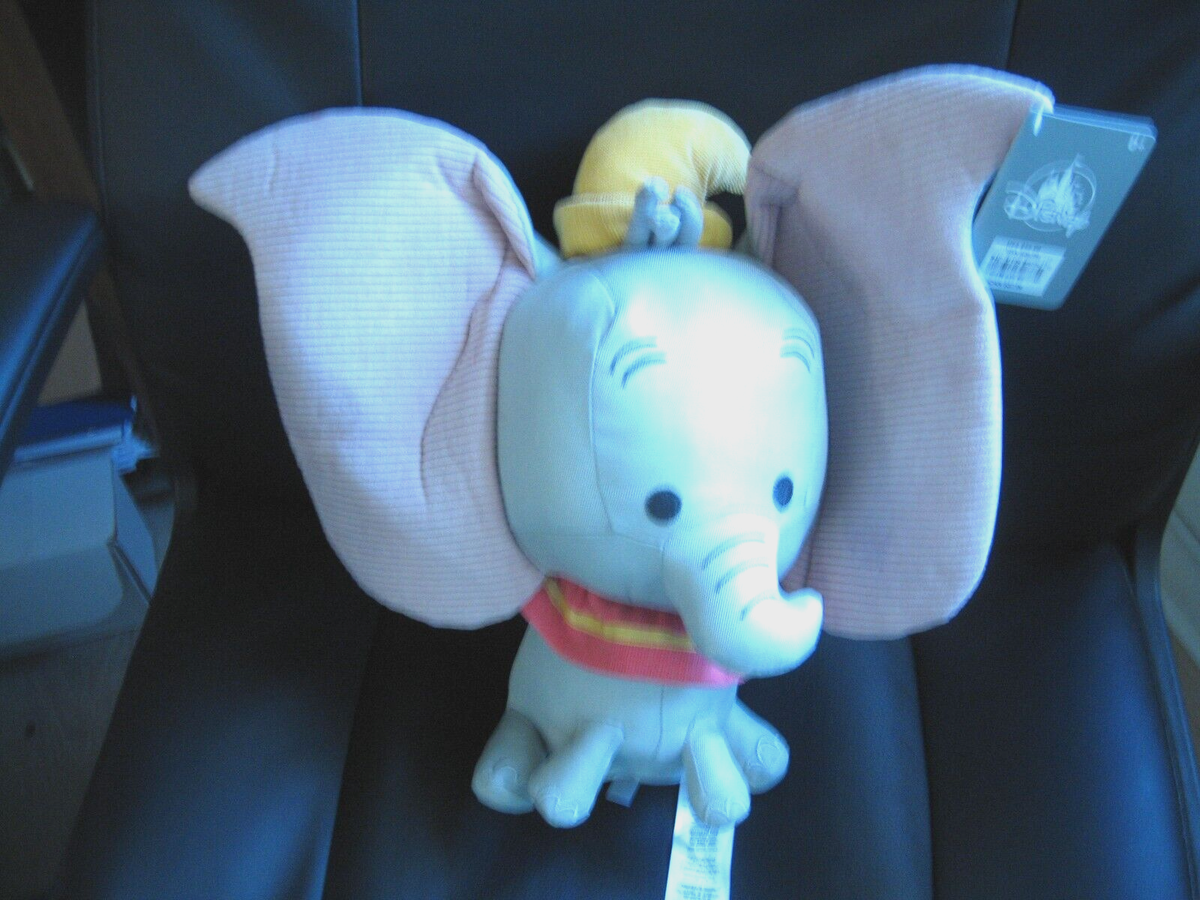 Disney Store Plush Big Head Dumbo Corduroy Body Pink Ears 12 