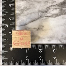 Its A Girl Baby Shower Birth Announcement Wood Mounted Rubber Stamp
