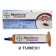 2 Tubes 1 Plunger Maxforce FC Magnum Cockroach German Roach Control Gel Bait