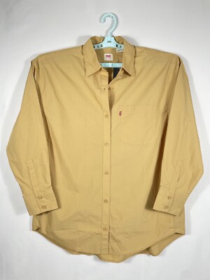 Levi's Dress Shirt Yellow Mustard Womens M Relaxed Fit
