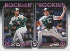 2024 Topps Update #US270 Rockies Rookie Combo Anthony Molina Evan Justice RC