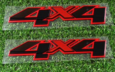 2pcs 3D Badge 4x4 Emblems Fit for 2007-2023 Silverado Sierra GMC Redline