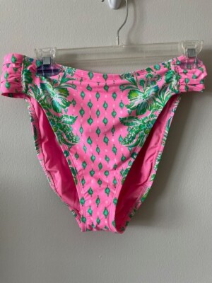 Lily Pulitzer Bikini Bottom Clancy High Rise Shirred Sided Swimwear sz 8 New