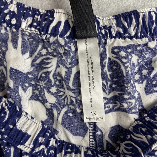 Pantalones Cortos de Pijama Adore Me para Mujer 1X Azul Marino Blanco Ciervos Dobladillo con Volantes Cintura Elástica - Imagen 8 de 14