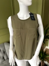 Marks and Spencer Top  M&S Blouse Sizes 8 Khaki Pocket Detail 