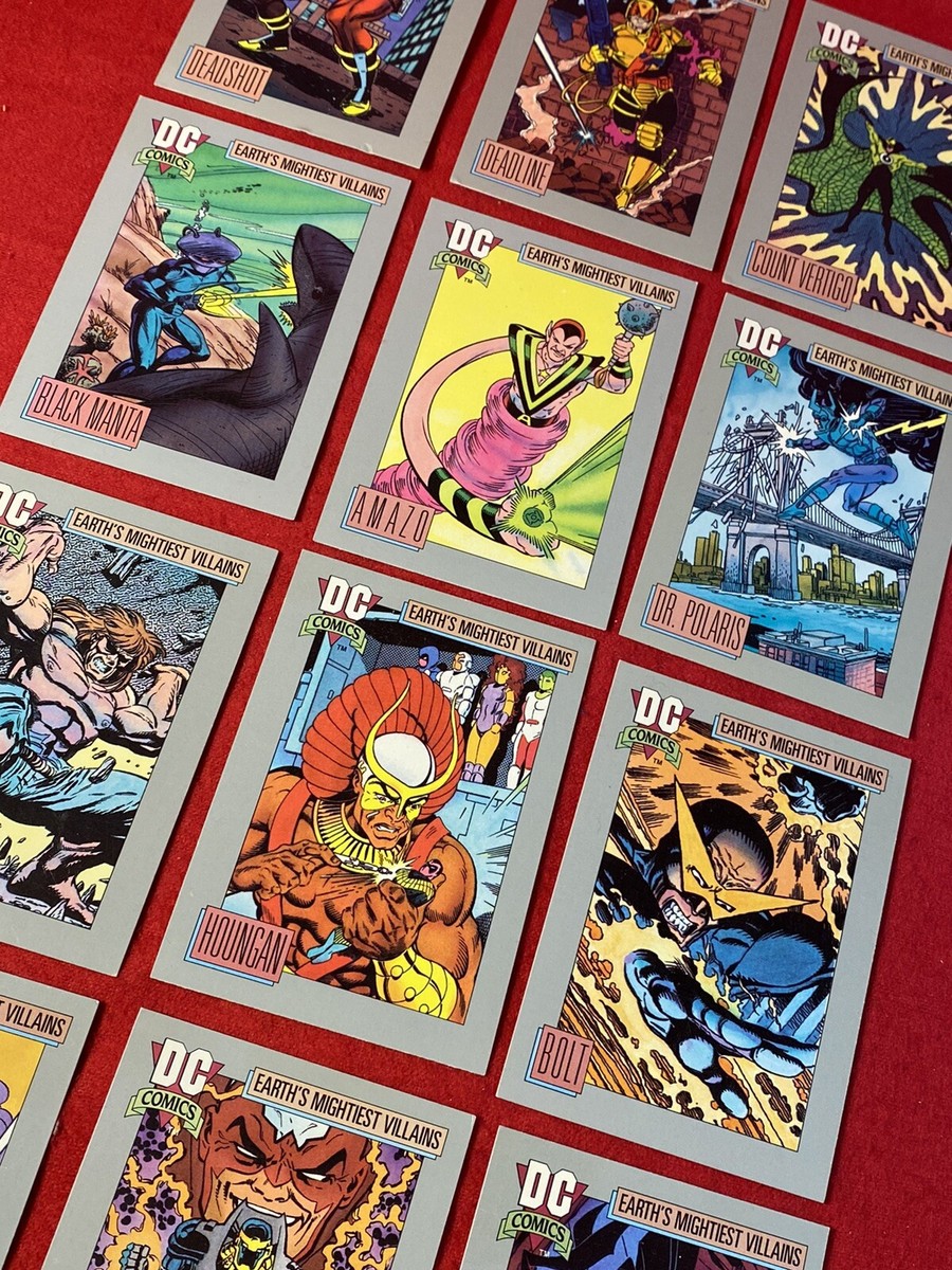 1992 DC Comics Earth's Mightiest Villains Trading Cards x 12 lot