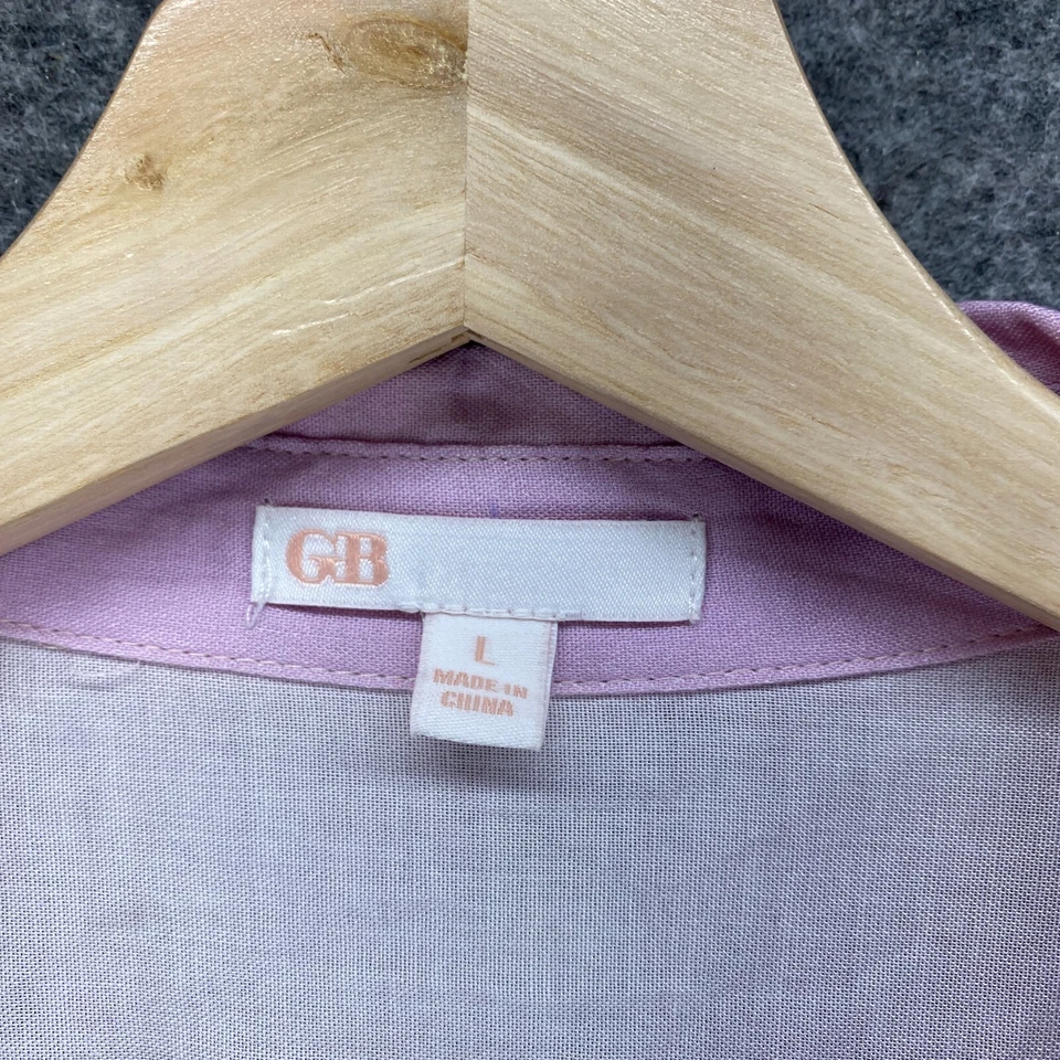 GB надежном платье женщин L большой розовый омбр короткий подпоясанный воротник короткий рукав с подкладкой - Изображение 3 из 4