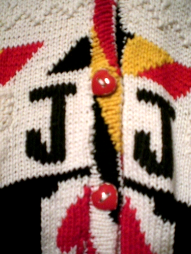 ROBERTA FROST HAND KNIT BUTTON FRONT LONG SLEEVE (CASINO) SWEATER SMALL - Picture 5 of 6