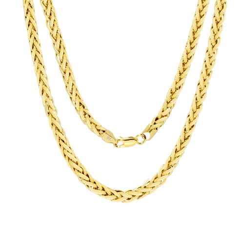 10K Yellow Gold Mens 5mm Palm Wheat 