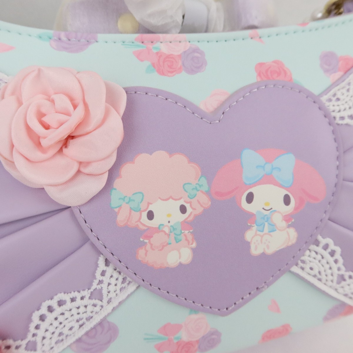 My Melody & My Sweet Piano Purse Bag Pastel Baguette Pearl