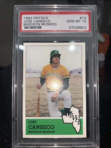 1983 Fritsch Jose Canseco Rookie RC #13 Madison Muskies PSA 10 GEM MINT💎