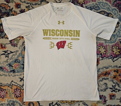 Wisconsin March Into April Brackets Under Armour Heatgear Large Shirt