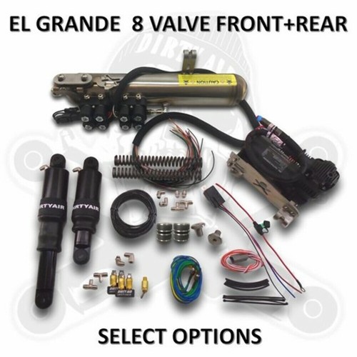 Dirty Air EL GRANDE 8Valve Fast Up Front Rear Air Suspension Harley