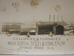 Nova Scotia Steel & Coal Co Mining Canada Railroad Yard Long Photo Vtg Antique