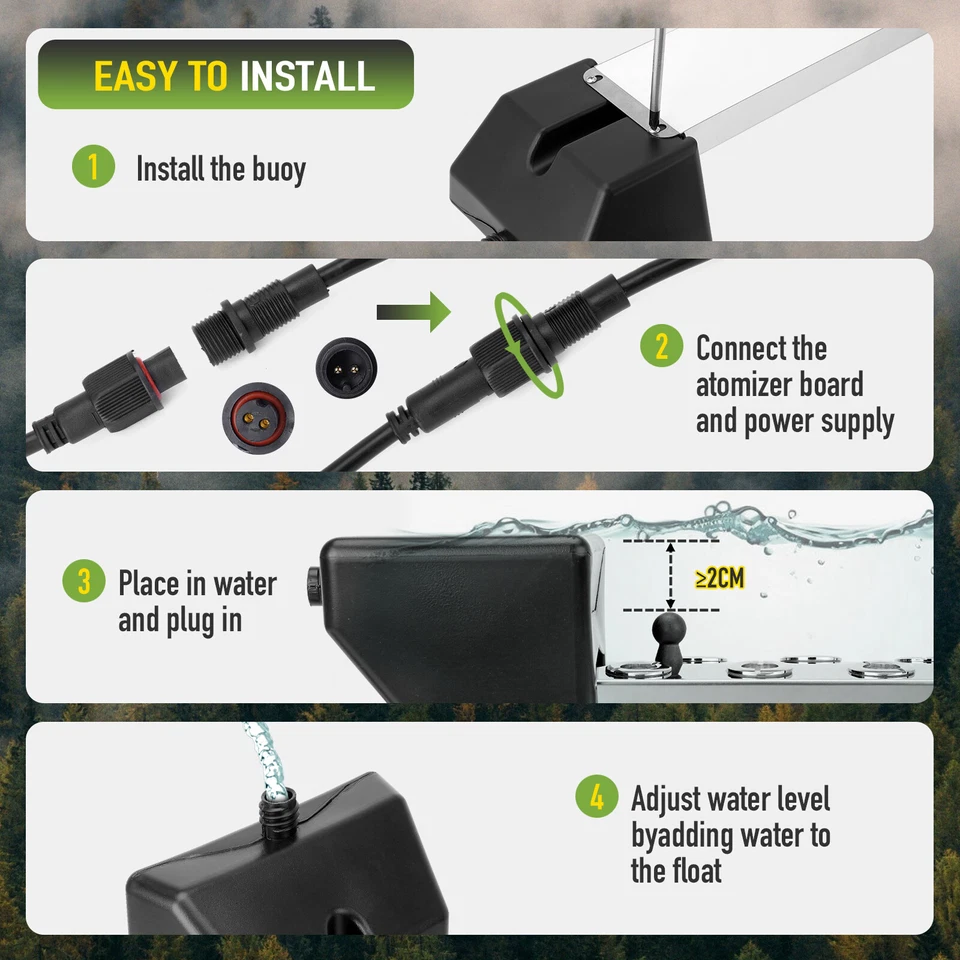 Nebulizador ultrasónico de 12 cabezales 9000 ml/H nebulizador ultrasónico alimentación impermeable Foto 4 de 4