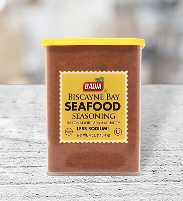 Badia Seasoning Biscayne Bay Seafood~Sazonador Para Mariscos ~4oz Less Sodium