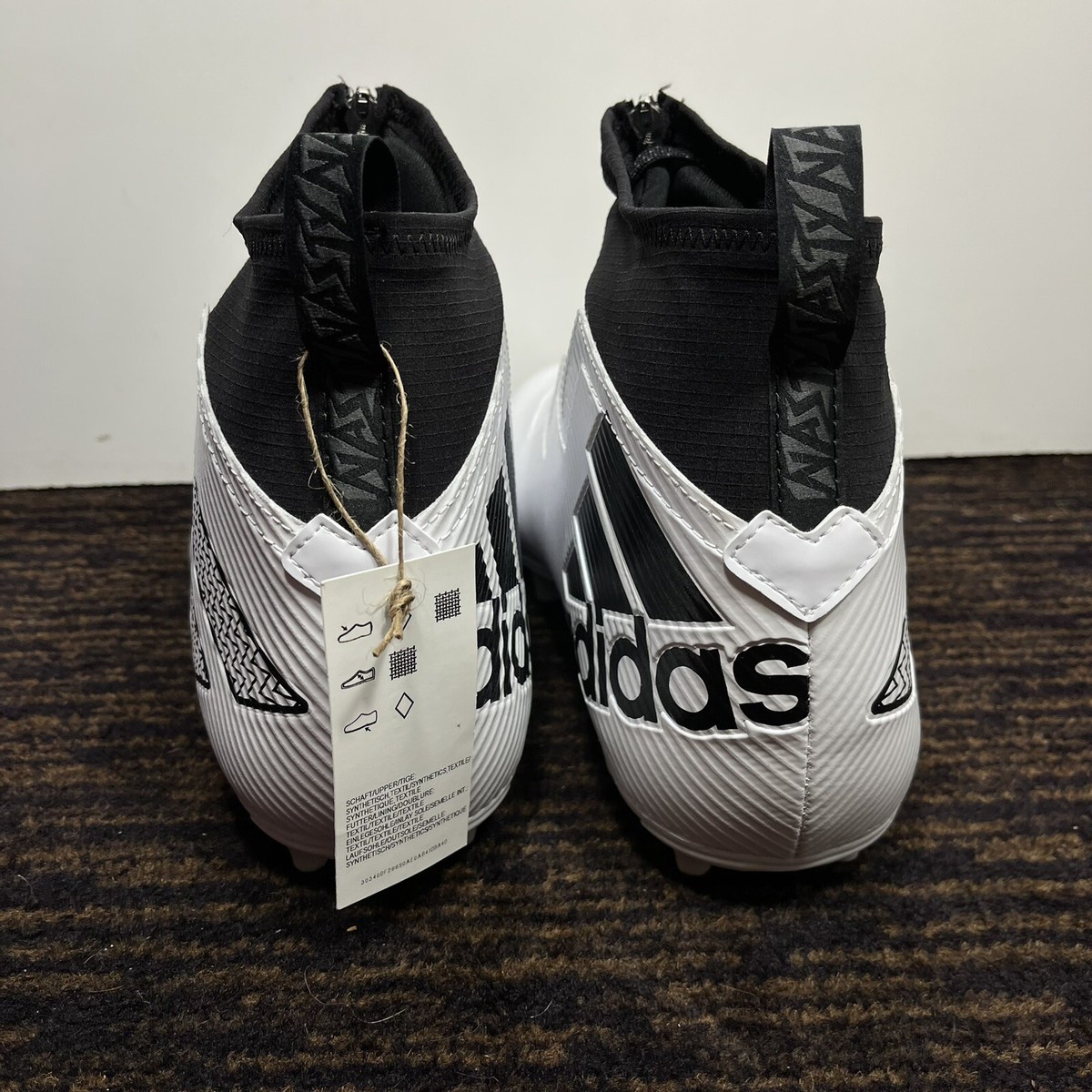 Adidas Nasty Fly 2E Team White Black Football Cleats Men display picture 1