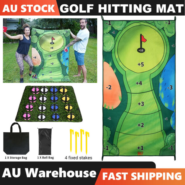 Indoor Casual Golf Mat Game Set Chipping Stick With 16 Grip Balls Family Home