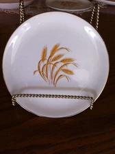   VINTAGE GOLDEN WHEAT CHINA BREAD & BUTTER PLATE 22K GOLD TRIM HOMER LAUGHLIN