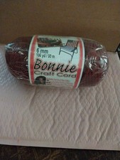 NEW OLD STOCK 80's Bonnie Macrame Braid 6mm 100 Yds Craft Cord Wine