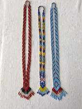 3 Vintage Native American Hand Beaded Necklaces