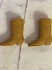 VINTAGE KEN DOLL TAN SQUISHY WESTERN COWBOY BOOTS / SHOES. VINTAGE MATTEL BARBIE