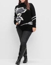 355702^ Sheego Damen Pullover Pulli schwarz g...
