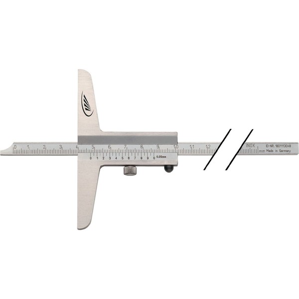 H.Preisser Tiefenmessschieber Din 862 300Mm Ger.Schiene 12X4Mm Tiefenlehre Neu-image