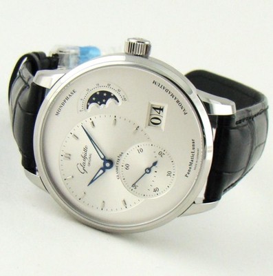 Glashutte Original PanoMaticLunar Steel Silver Dial 40mm Warranty 90-02-42-32-61